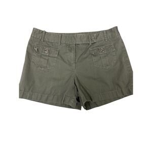 Ann Taylor LOFT Army Green Shorts Size 10 Casual Utility Style‎ Summer